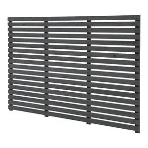 180cm W x 60cm H Garden Pine Wood Fence Garden Gate in Grey, Assembly required