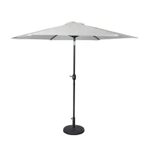 2.7m Garden Parasol with Crank & Tilt Function - Grey - Iincluding cover