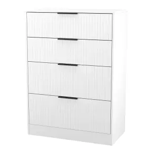 Nashville Ready assembled White 4 Drawer Chest (H)1063mm (W)766mm (D)395mm