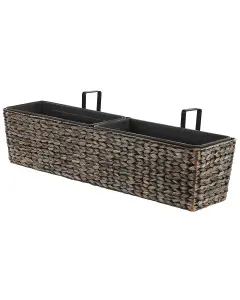 Plant Pot 80 x 20 x 18 cm Brown KAWALA