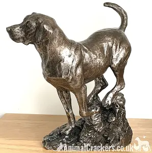 Large Labrador on Rocks dog figurine in solid cold cast bronze designed by David Geenty