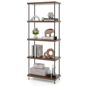 Costway 3-Tier Freestanding Bookshelf 146 cm Display Rack Industrial Storage Shelving Unit