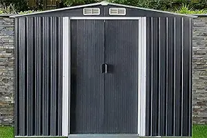 Metal Shed Width 10 ft x Depth 12 ft with base Garden shed