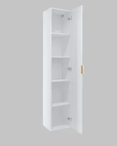 Laura 17 Tall Bathroom Cabinet H1860mm W350mm D350mm - White Gloss Finish