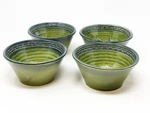 Torres Ferreras Mediterraneo Hand Dipped Stoneware Set of 4 Small Conical Bowls (D) 12cm x (H) 6cm