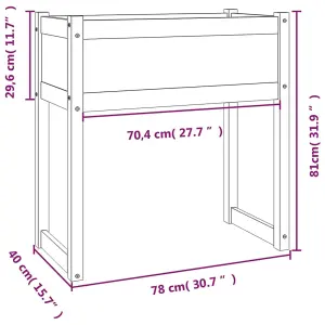 Berkfield Planter Black 78x40x81 cm Solid Wood Pine