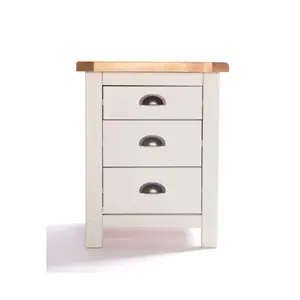 Argenta 3 Drawer Bedside Table Brass Cup Handle