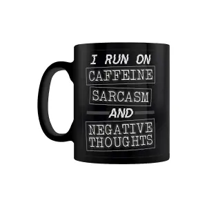 Grindstore Caffeine Sarcasm & Negative Thoughts Mug Black/White (One Size)