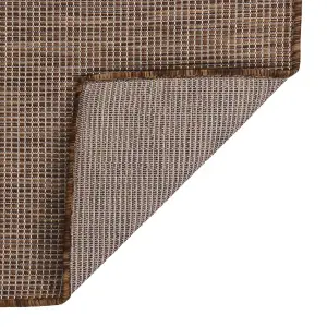 Outdoor Flatweave Rug 80x250 cm Brown