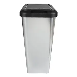 45 Litre Swing & Lift Top Waste Bin Silver