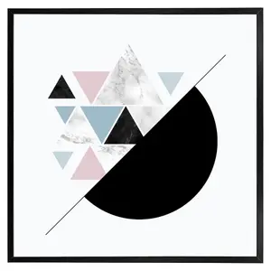 Triangles & semi circle pattern (Picutre Frame) / 12x12" / White