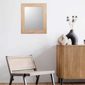 Andino Light oak effect Rectangular Wall-mounted Framed mirror, (H)63cm (W)53cm