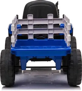 Blue R/C Twin Motor Tractor & Trailer - 12V Kids' Electric Ride On