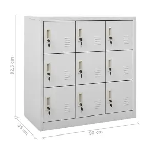 Berkfield Locker Cabinets 2 pcs Light Grey 90x45x92.5 cm Steel