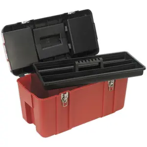 Versatile 595 x 300 x 330mm Tool Box with Tote Tray for Easy Storage and Organization