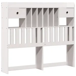 Berkfield Bookcase Bed without Mattress White 120x190 cm Small Double Solid Wood Pine