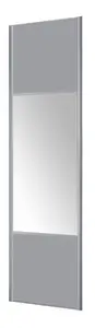 Form Valla Light grey Mirrored Sliding wardrobe door, (H) 2260mm x (W) 922mm