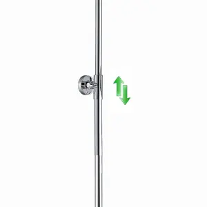 ENKI Dune Chrome Single Outlet Brass Thermostatic Overhead Shower Slim 200mm