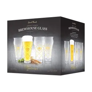 Original Products Final Touch Barley & Hops Brewhouse Drink Glasses 591ml Set of 4 Clear