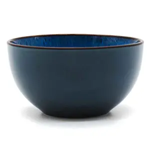 Set of Four Drammen 14cm Blue Reactive Glaze Ceramic Bowls