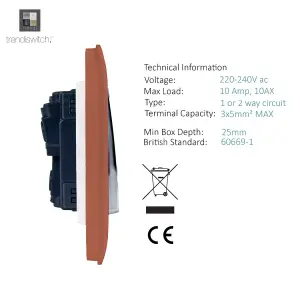 Trendiswitch COPPER 2 Gang 1 or 2 way Light Switch