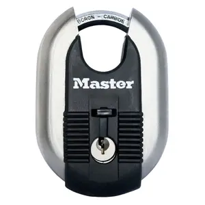 Master Lock Excell Steel Black Closed shackle Padlock (W)80mm