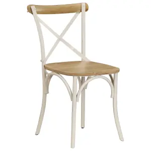 Berkfield Cross Chairs 6 pcs White Solid Mango Wood