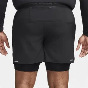 Nike Stride Men's Dri-FIT 13cm (Approx.) Hybrid Running Shorts - Black - Polyester