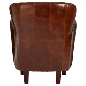 Victor Mocha Brown Button Back Armchair