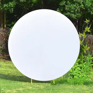 Round Polyester Spandex Arch Stand Backdrop Cover Garden Arbors Cover, White - 150cm