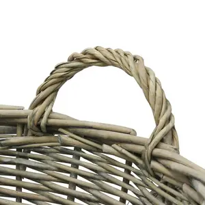 Chunky Hand Woven Wicker Laundry Basket with Handles