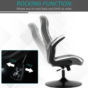 Vinsetto Racing Video Game Chair PVC Leather Computer Gaming Chair Grey