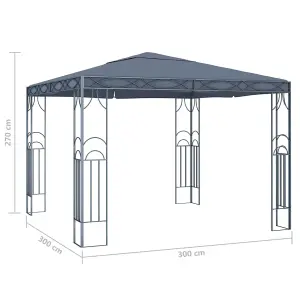 Berkfield Gazebo with LED String Lights 300x300 cm Anthracite