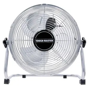 TOUGH MASTER Industrial Fan 12" Inch, Portable Floor Fan, High Velocity Drum Fan with 3 Speeds, Steel Body, Adjustable Head