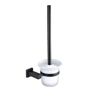 Nes Home Matte Black Toilet Brush And Holder