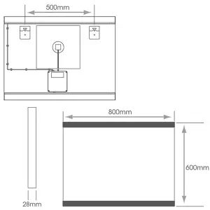 800 x 600mm LED Bathroom Mirror & Bluetooth Speaker -IP44 Demister Tunable White