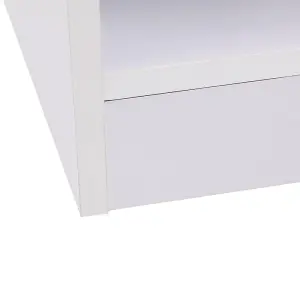 SunDaze Chest of Drawers Bedroom Furniture Bedside Cabinet with Handle 1 Drawer White 40x36x47cm