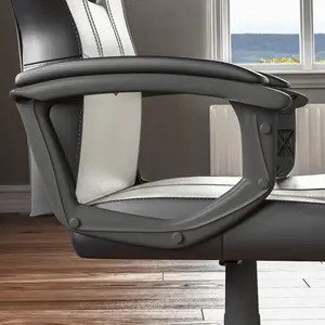 Latitude Run Muskoka Adjustable Ergonomic Faux Leather Swiveling PC & Racing Game Chair White