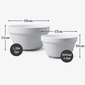 WM Bartleet & Sons Porcelain Pudding Basin Bowls , Set of 2