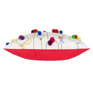 Heya Home Festive-val Baubles Pom-Pom Cushion Cover