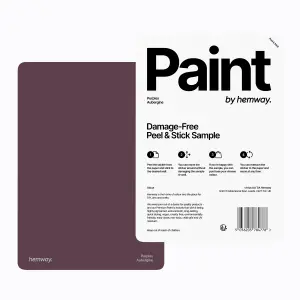 Hemway Chalk Paint Matt A5 Sample, Aubergine, Peel & Stick Swatch For Interior Walls Wood