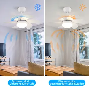 Alisha-Ann 75cm Ceiling Fan with Light Kit White