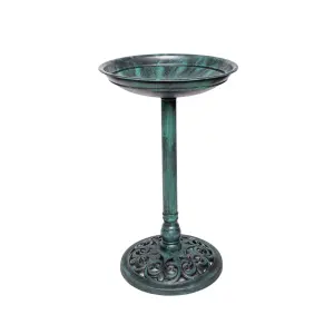 63cm Verdi Green Traditional Garden Patio Resin Bird Bath