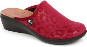 Fly Flot - Women's Wedge Slippers - Burgundy - Size 3