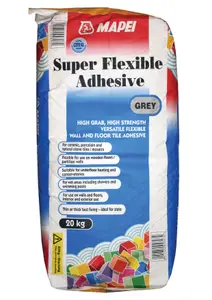 Mapei Super flexible Grey Tile Adhesive, 20kg