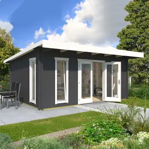 Lasita Barbados 5 Modern Summer House - 5.05m x 3.9m - Garden Log Cabin Double Glazed