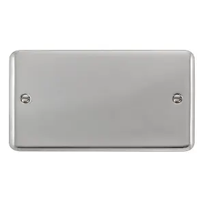 Curved Polished Chrome 2 Gang Blank Plate - SE Home