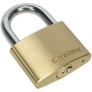 50mm Solid Brass Padlock with Hardened Steel Shackle and 3 Keys for Enhanced Security