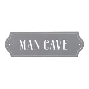 Something Different Man Cave Plaque Grey/White (One Size)