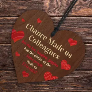 Red Ocean Chance Made Us Colleagues Gift Friendship Sign Wooden Hanging Heart Leaving Gift New Job Gift Best Friend Gifts